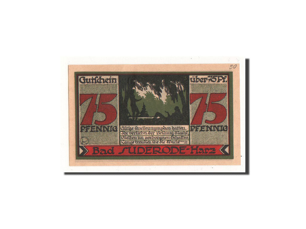 Banknote, Germany, Suderode im Harz, 75 Pfennig, personnage 2, 1921, 1921-05-13