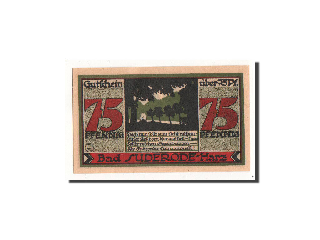 Banknote, Germany, Suderode im Harz, 75 Pfennig, paysage, 1921, 1921-05-13