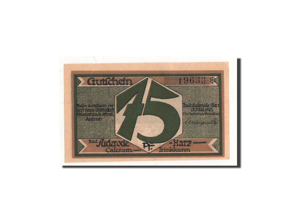 Banknote, Germany, Suderode im Harz, 75 Pfennig, personnage 3, 1921, 1921-05-13