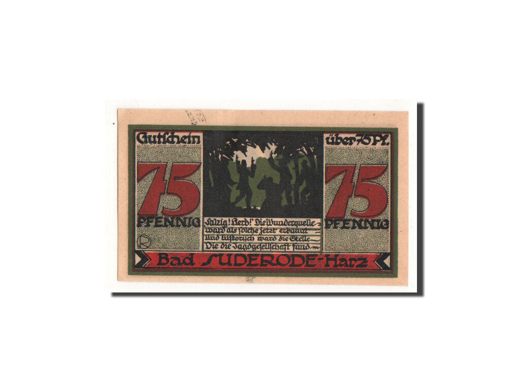 Banknote, Germany, Suderode im Harz, 75 Pfennig, personnage 3, 1921, 1921-05-13
