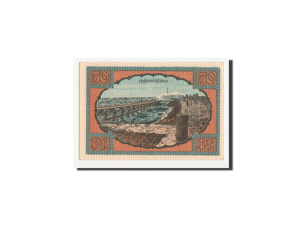 Banconote, Germania, Kolberg Stadt, 50 Pfennig, digue, 1921, 1921-09-01, FDS