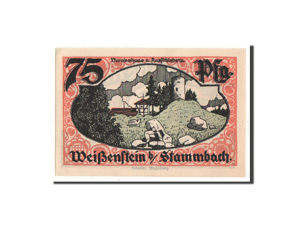 Banknote, Germany, Stammbach, 75 Pfennig, paysage, 1921, 1921-07-01, UNC(65-70)