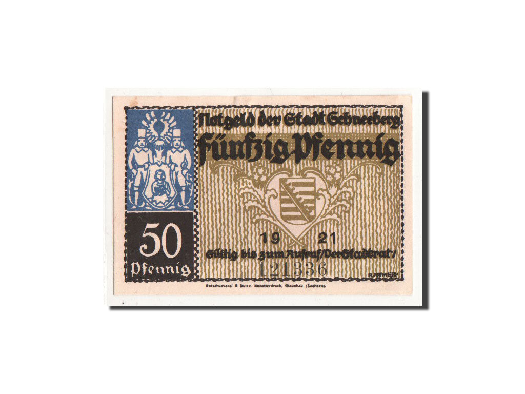Banknote, Germany, Schneeberg, 50 Pfennig, paysage 3, 1921, Undated, UNC(65-70)