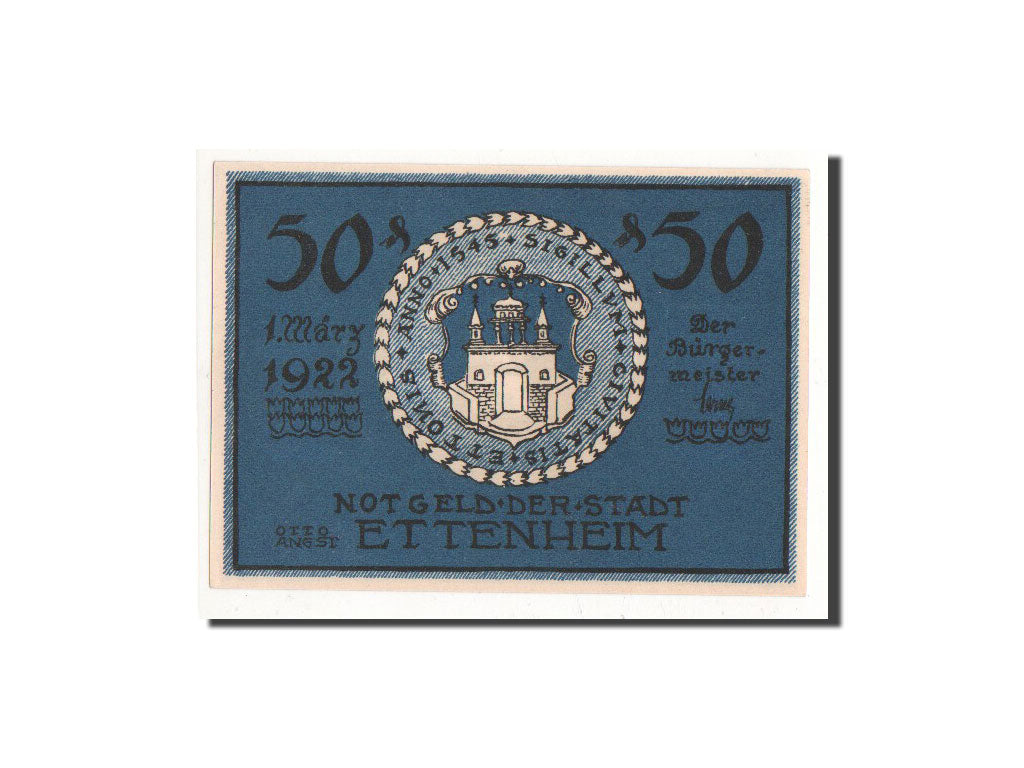 Geldschein, Deutschland, Ettenheim Stadt, 50 Pfennig, paysage, 1922, 1922-03-01