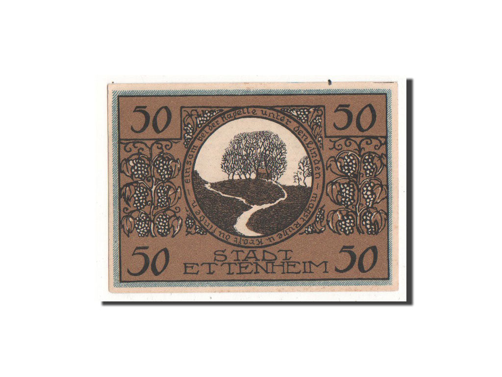 Geldschein, Deutschland, Ettenheim Stadt, 50 Pfennig, paysage 1, 1922