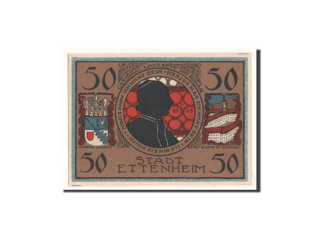 Geldschein, Deutschland, Ettenheim Stadt, 50 Pfennig, portrait 1, 1922