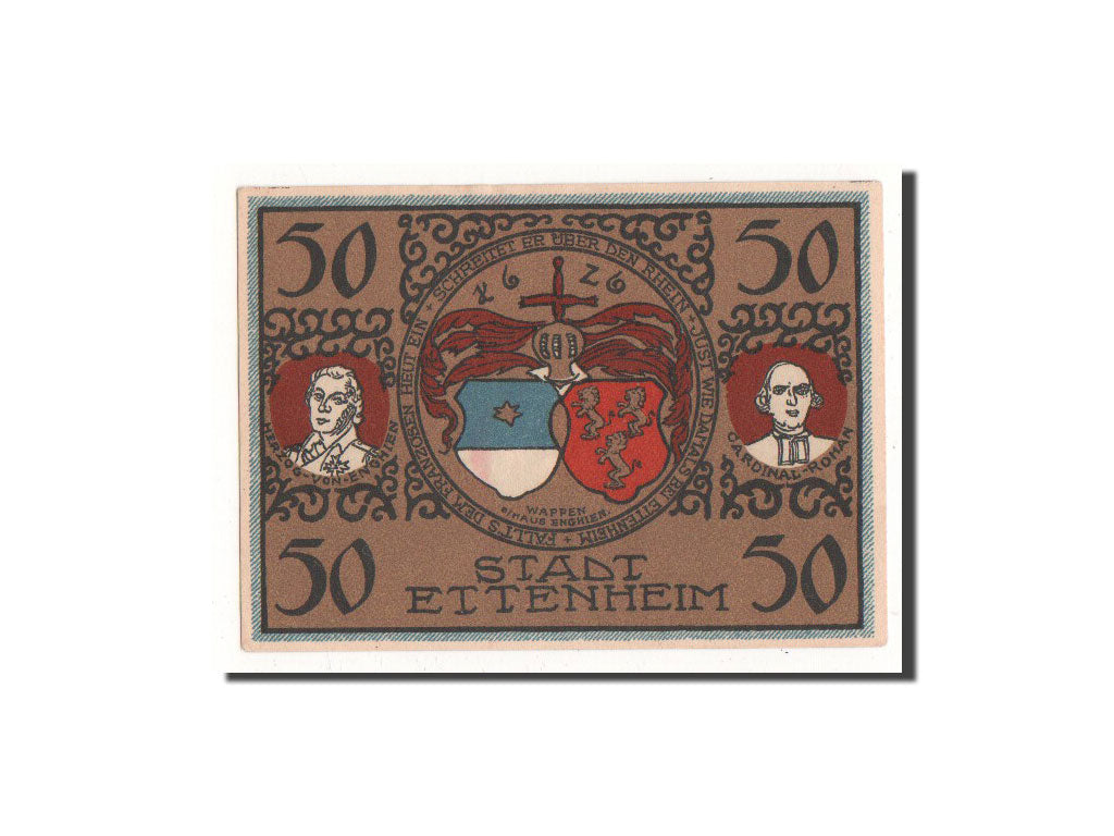 Banknote, Germany, Ettenheim Stadt, 50 Pfennig, Ecusson, 1922, 1922-03-01