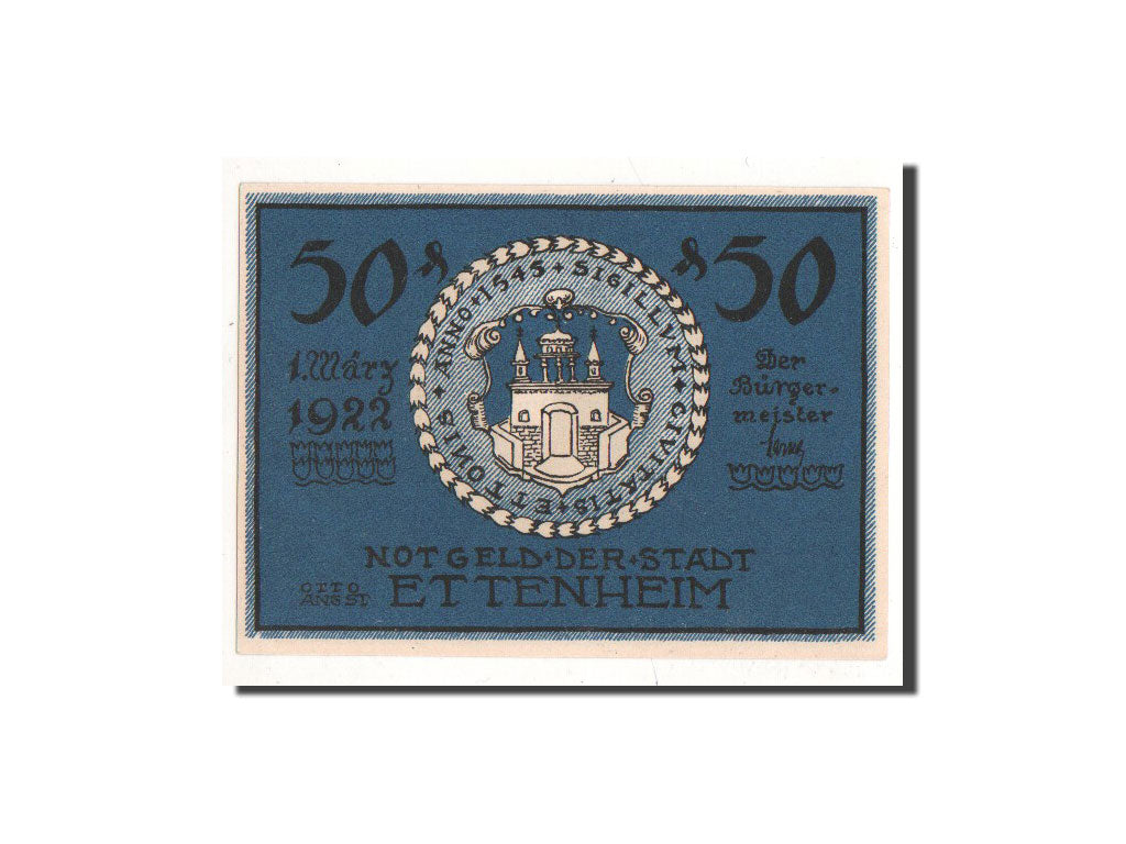 Banknote, Germany, Ettenheim Stadt, 50 Pfennig, paysage 2, 1922, 1922-03-01