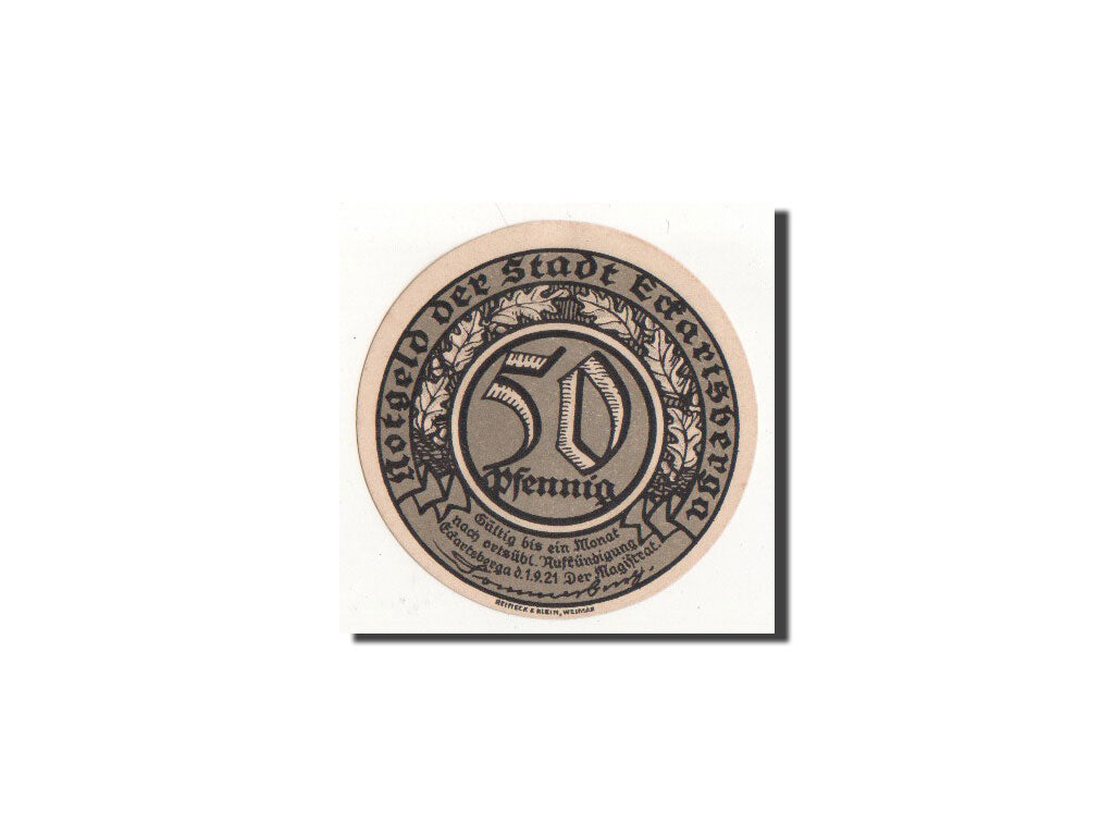 Geldschein, Deutschland, Eckartsberga Thur. Stadt, 50 Pfennig, portrait, 1921