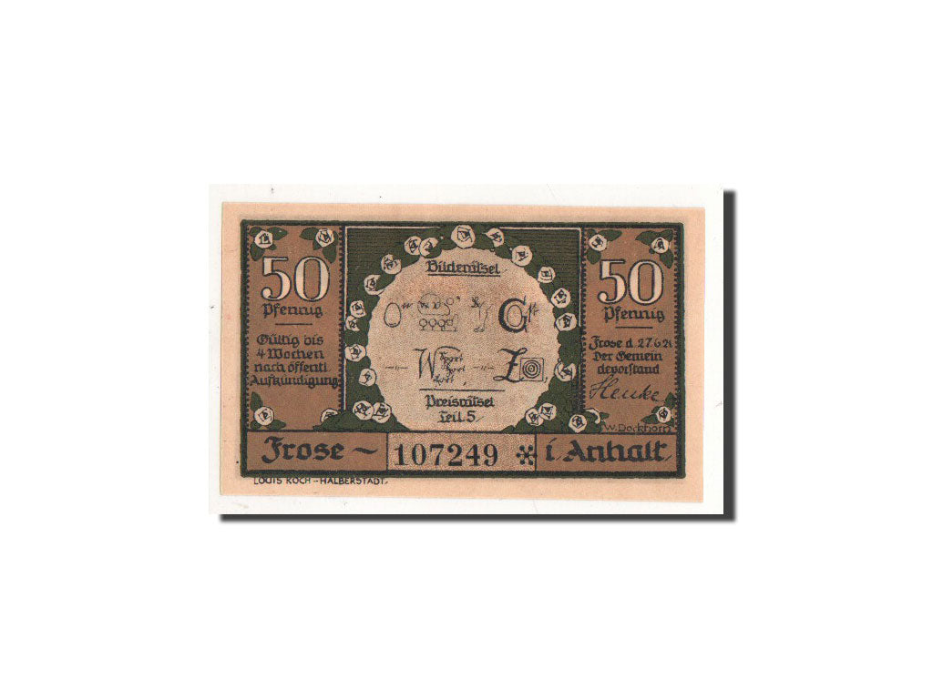 Banconote, Germania, Frose, 50 Pfennig, paysan, 1921, 1921-06-27, FDS