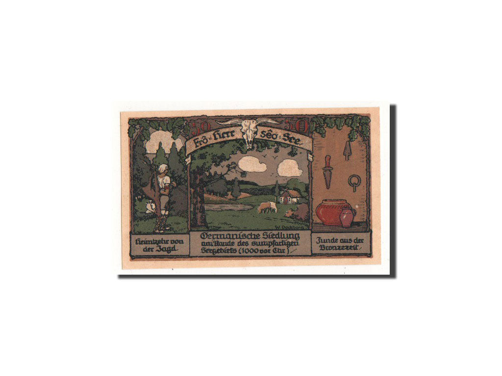 Banknote, Germany, Frose, 50 Pfennig, paysage, 1921, 1921-06-27, UNC(65-70)