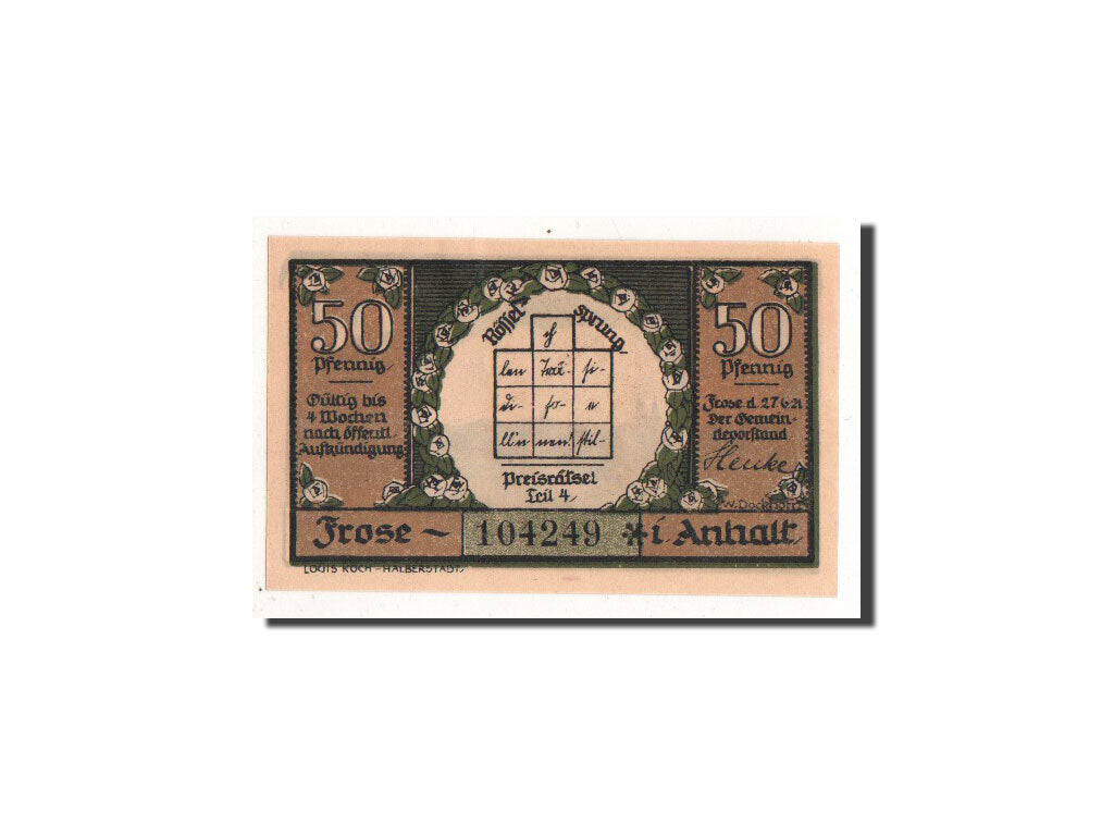 Billete, Alemania, Frose, 50 Pfennig, paysage 1, 1921, 1921-06-27, UNC