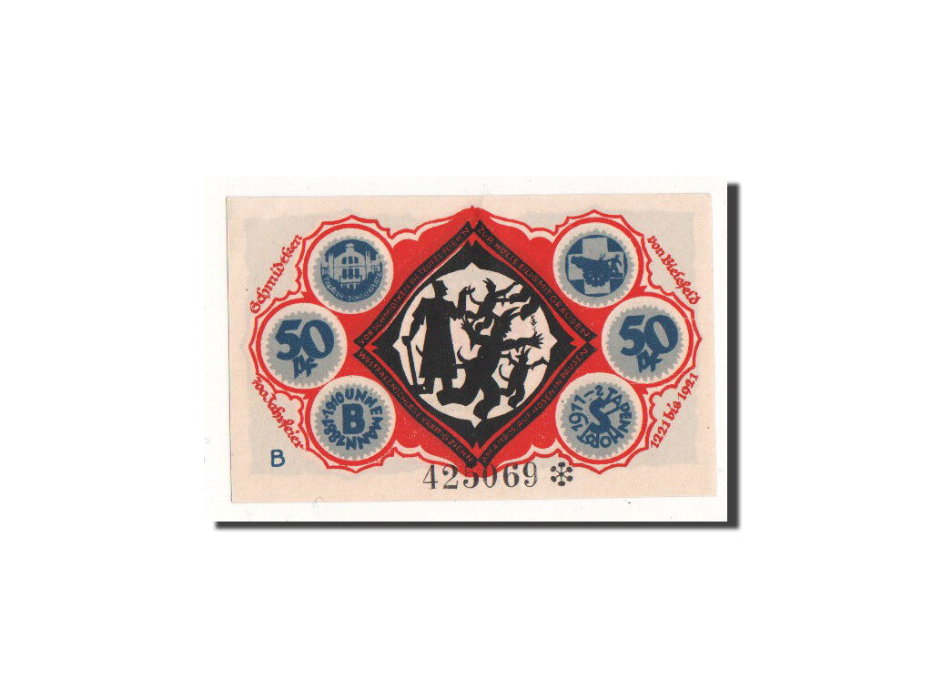 Banknote, Germany, Bielefeld, 50 Pfennig, personnage, 1921, 1921-05-15