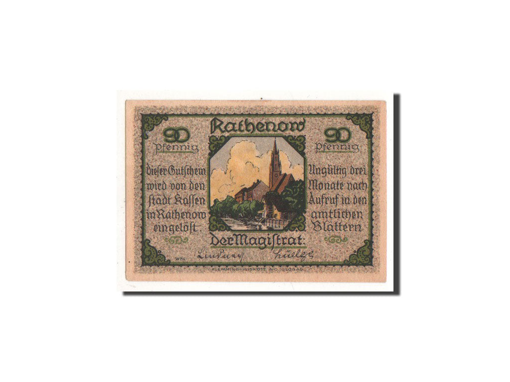 Banknot, Niemcy, Rathenow, 90 Pfennig, cavalier, O.D, Undated, UNC(65-70)