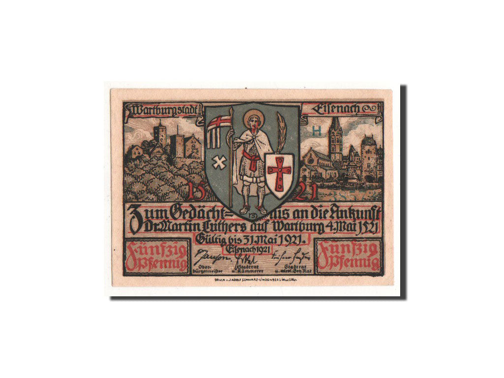 Banknote, Germany, Eisenach Stadt, 50 Pfennig, personnage 1, 1921, Undated