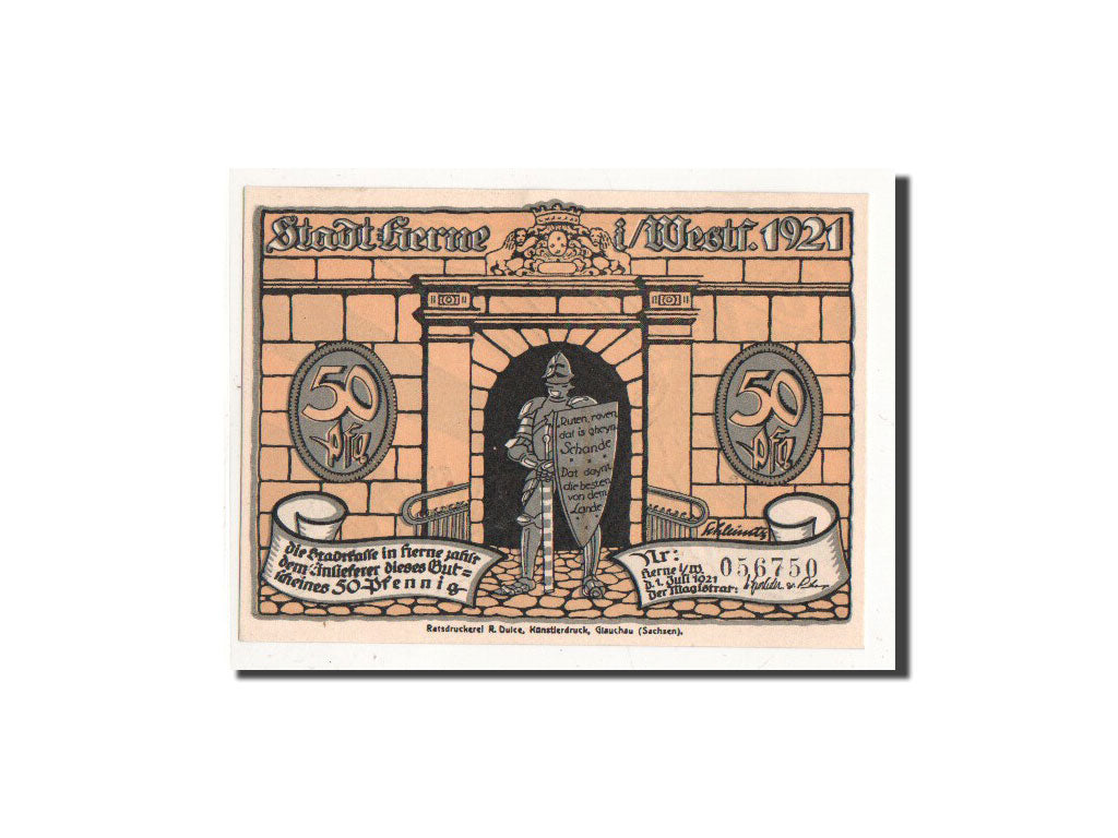 Billet, Allemagne, 50 Pfennig, combat, 1921, 1921-07-01, NEUF, Mehl:602.1