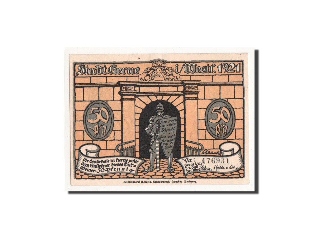 Geldschein, Deutschland, 50 Pfennig, cavalier, 1921, 1921-07-01, UNZ, Mehl:602.1