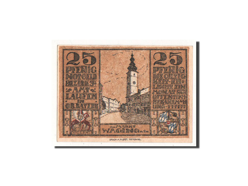 Banknote, Germany, Laufen, 25 Pfennig, Eglise, 1920, Undated, UNC(65-70)