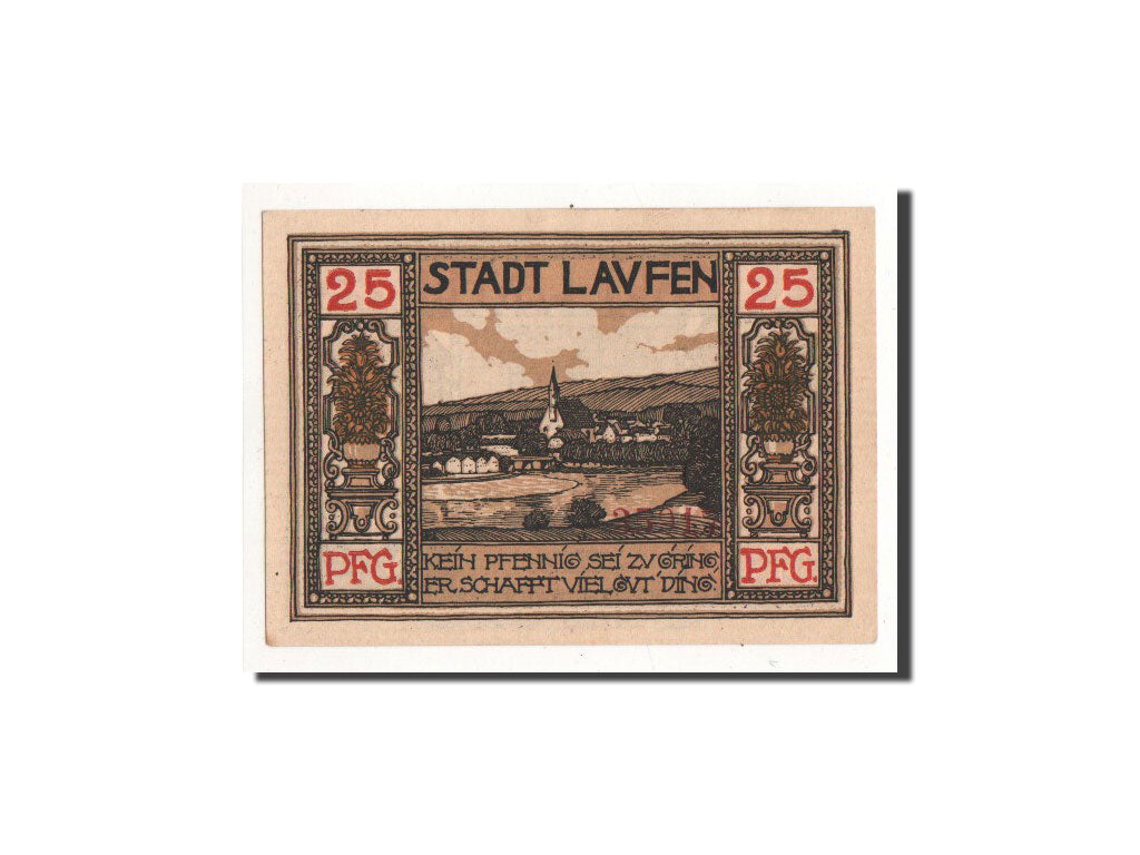 Billet, Allemagne, Laufen, 25 Pfennig, village, 1920, Undated, NEUF