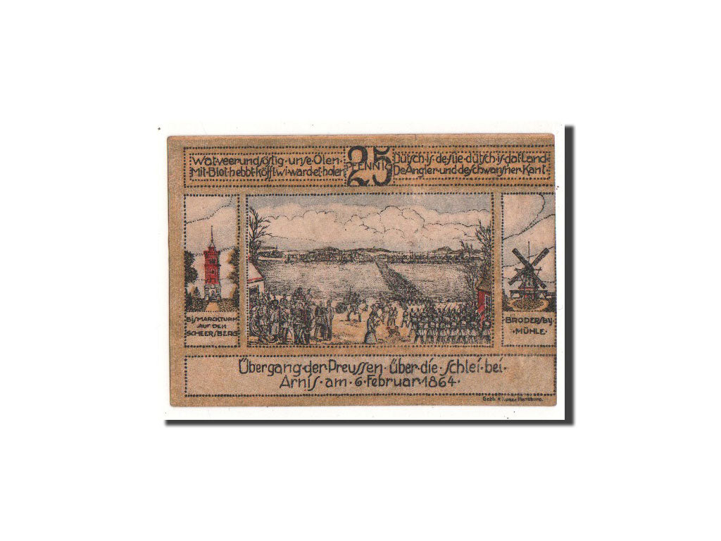 Billet, Allemagne, Kappeln Stadt, 25 Pfennig, soldat, 1920, 1920-07-06, NEUF