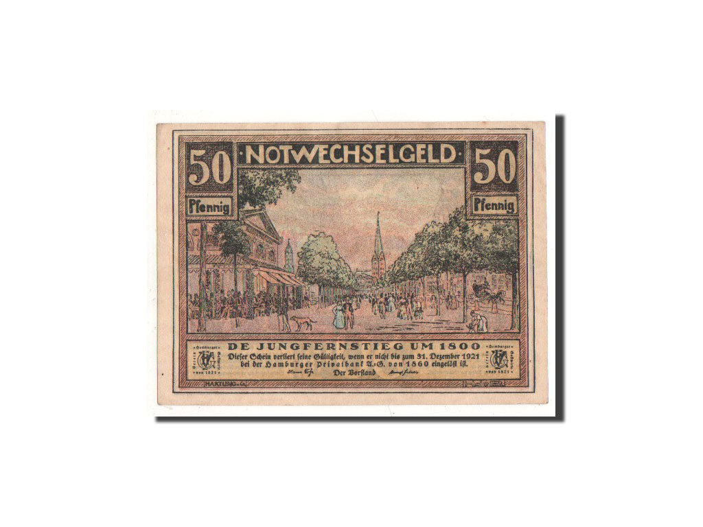 Billet, Allemagne, Hamburg, 50 Pfennig, personnage, O.D, Undated, NEUF