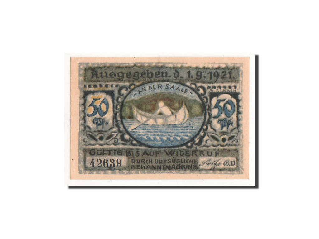 Billet, Allemagne, Volkstedt, 50 Pfennig, barque, 1921, 1921-09-01, NEUF
