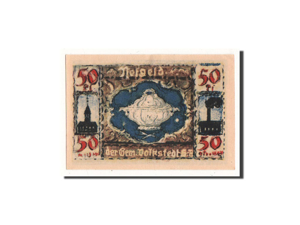 Billet, Allemagne, Volkstedt, 50 Pfennig, barque, 1921, 1921-09-01, NEUF