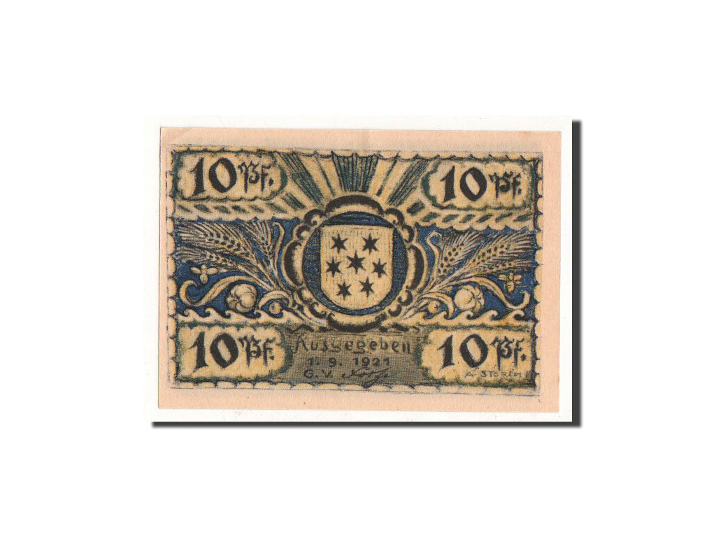 Billet, Allemagne, Volkstedt, 10 Pfennig, barque, 1921, 1921-09-01, NEUF