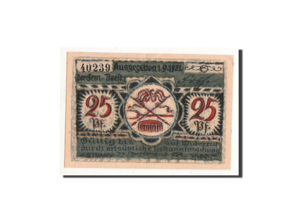 Banknote, Germany, Volkstedt, 25 Pfennig, Objets, 1921, 1921-09-01, UNC(65-70)
