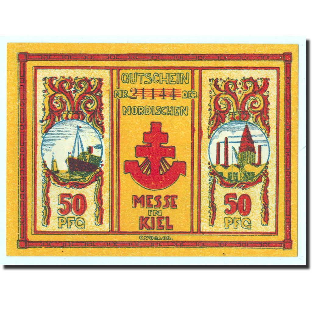 Banconote, Germania, Kiel, 50 Pfennig, personnage, 1921, 1921-09-15, FDS
