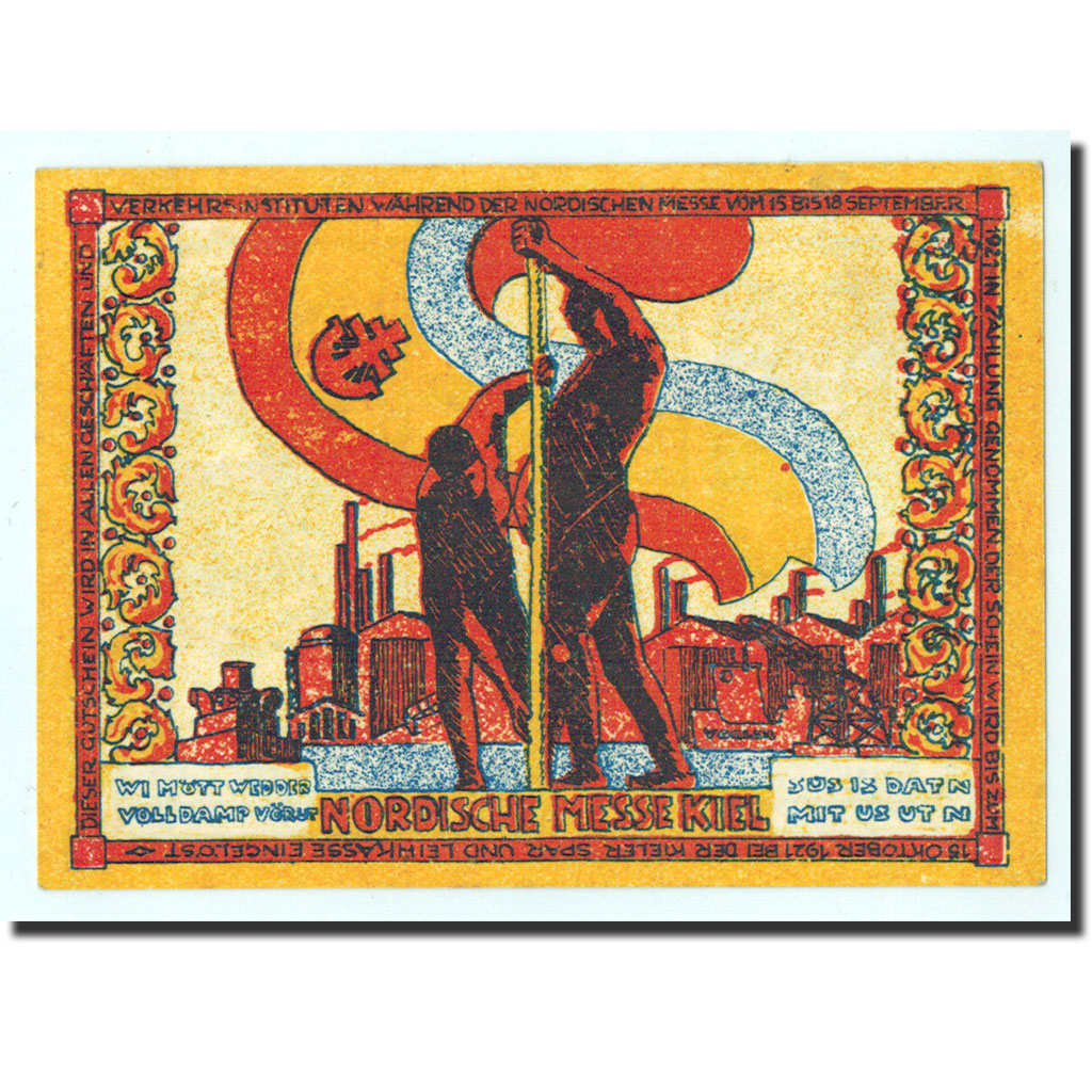 Banknote, Germany, Kiel, 1 Mark, personnage, 1921, 1921-09-15, UNC(65-70)