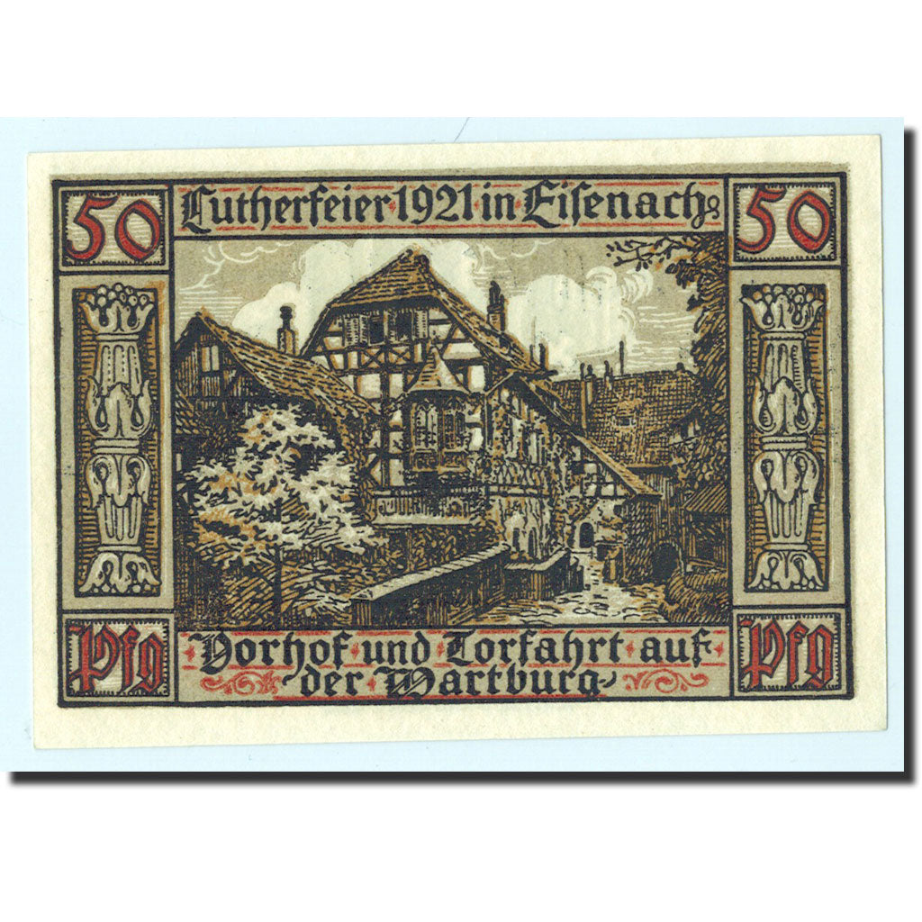 Banknote, Germany, Eisenach Stadt, 50 Pfennig, Maison, 1921, Undated
