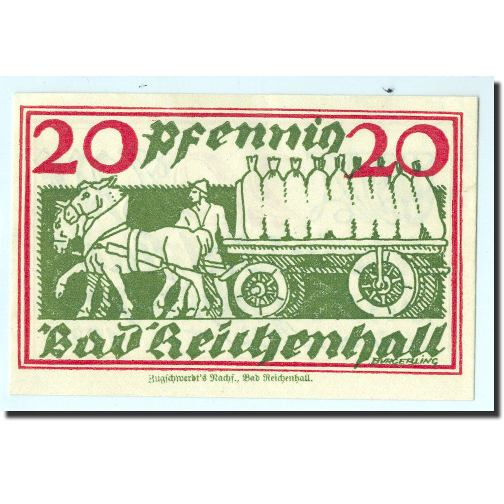 Banknote, Germany, Bad Reichenhall, 20 Pfennig, paysan, 1920, Undated