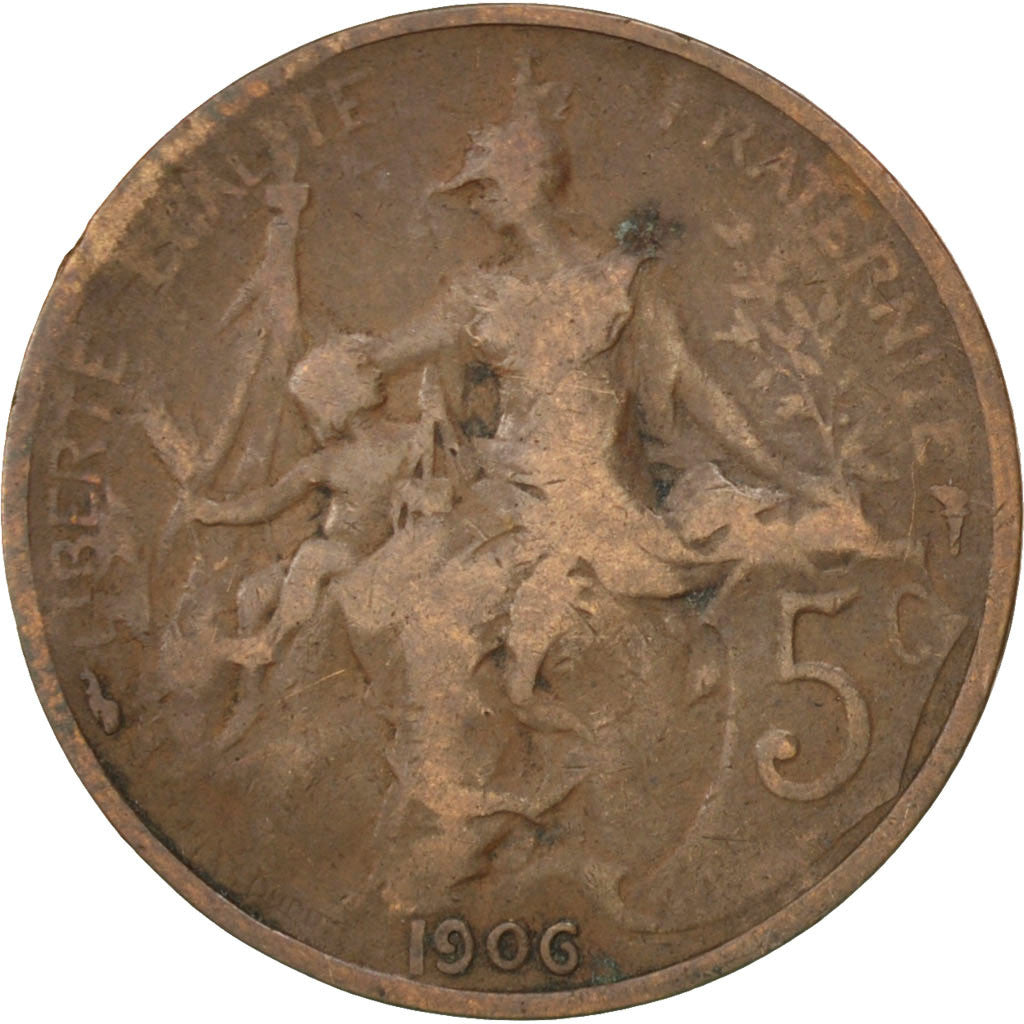 Coin, France, Dupuis, 5 Centimes, 1906, Paris, VF(20-25), Bronze, KM:842
