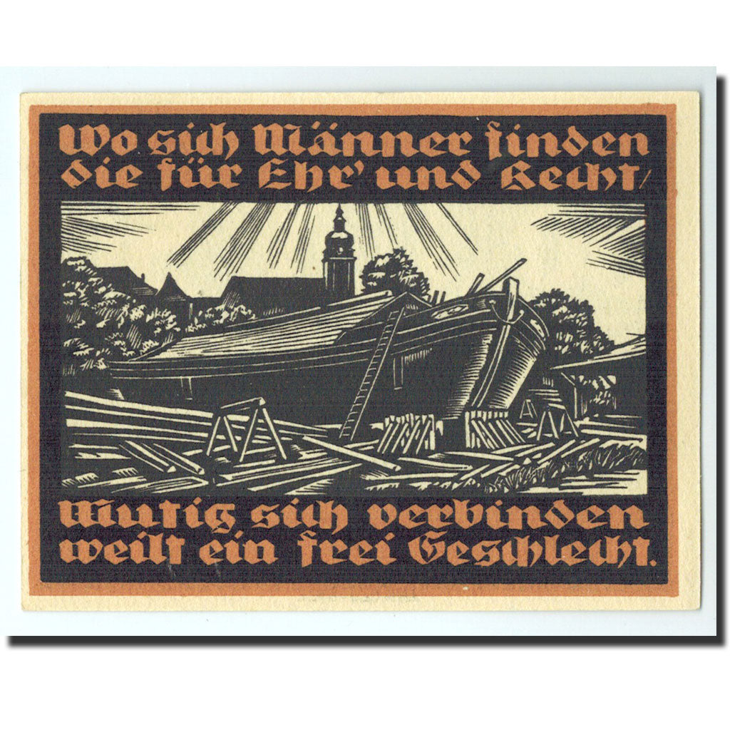 Banknote, Germany, Genthin, 50 Pfennig, bateau, 1921, 1921-07-01, UNC(65-70)