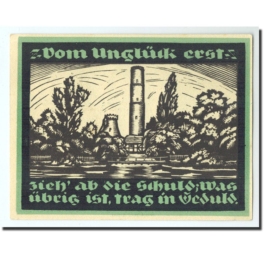 Banknote, Germany, Genthin, 1 Mark, paysage, 1921, 1921-07-01, UNC(65-70)