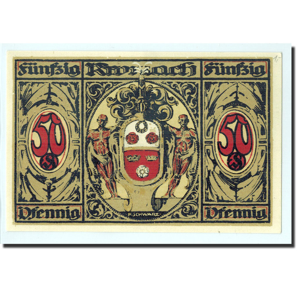 Banknote, Germany, Kronach, 50 Pfennig, portrait, 1921, Undated, UNC(65-70)
