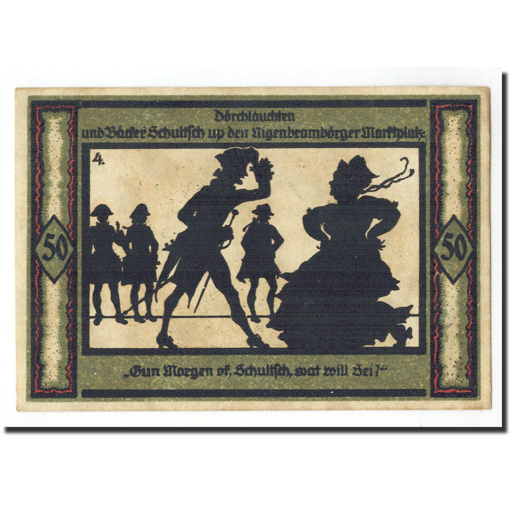 Billet, Allemagne, Neustrelitz Stadt, 50 Pfennig, personnage 3, 1921