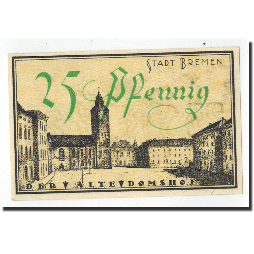 Banknote, Germany, Bremen, 25 Pfennig, place, 1921, 1921-09-15, UNC(65-70)