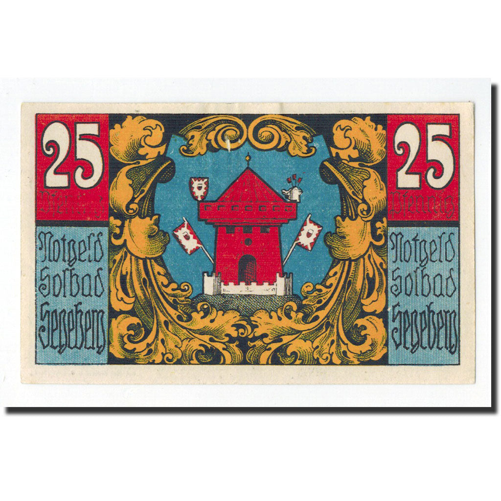 Banknote, Germany, Segeberg, 25 Pfennig, château, 1920, 1920-12-18, UNC(65-70)