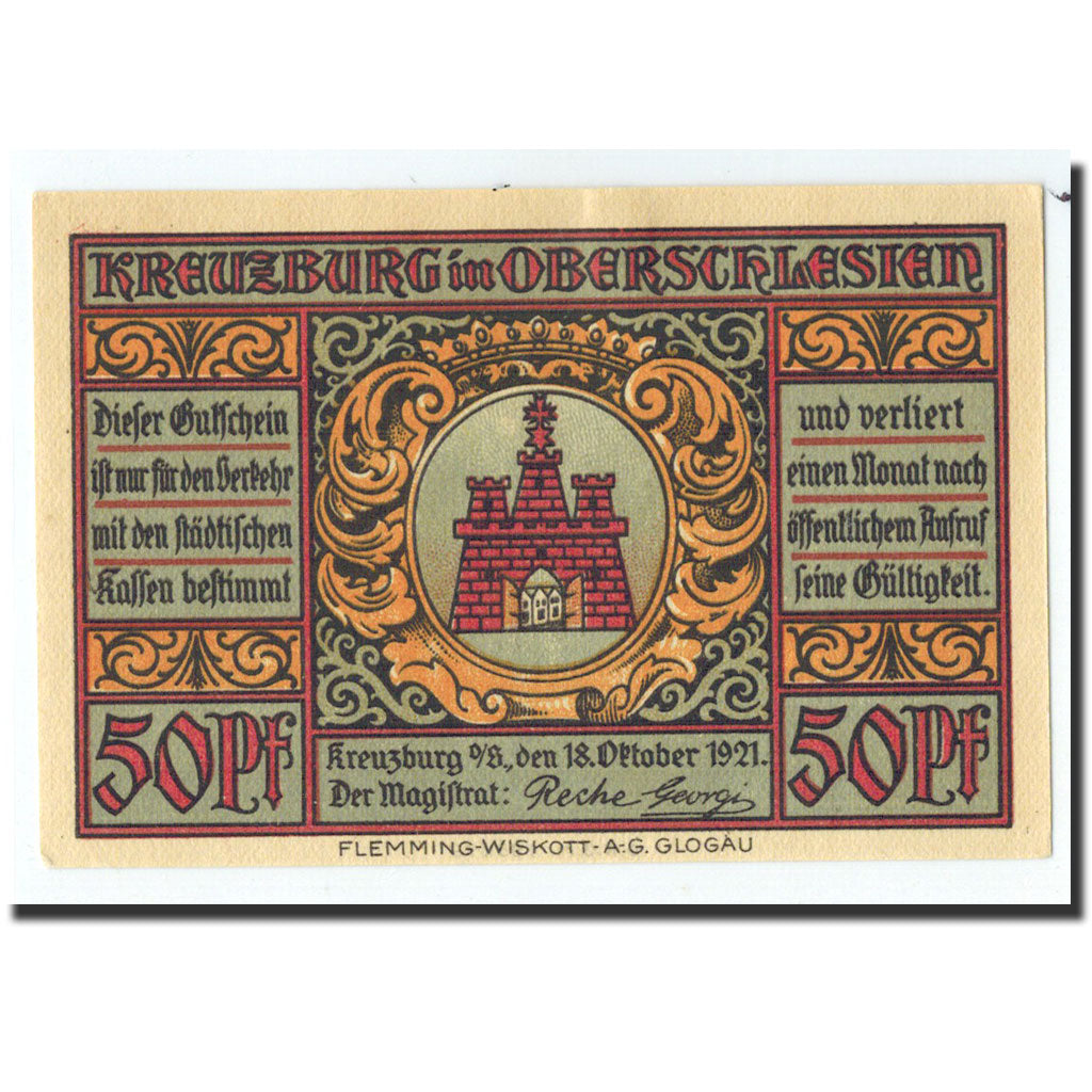 Geldschein, Deutschland, Kreuzburg, 50 Pfennig, paysan, 1921, 1921-10-18, UNZ