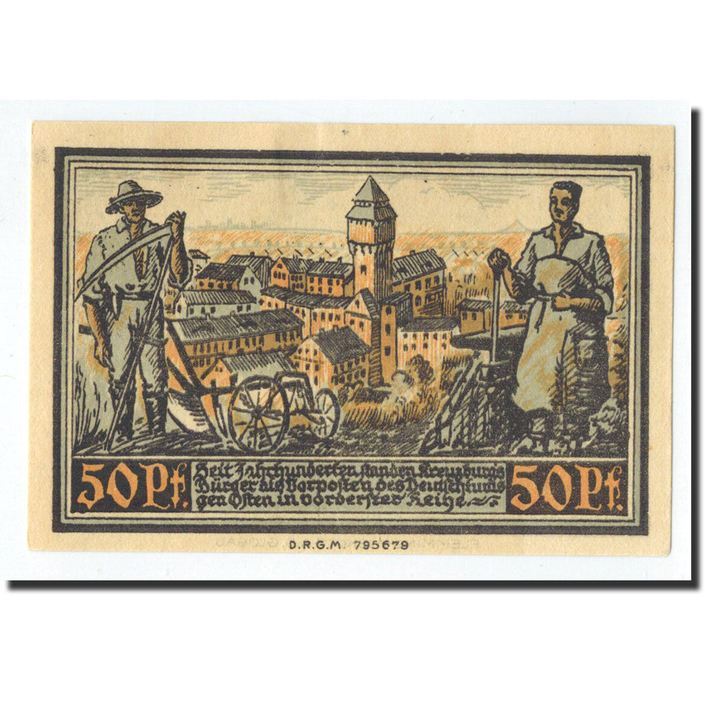 Geldschein, Deutschland, Kreuzburg, 50 Pfennig, paysan, 1921, 1921-10-18, UNZ
