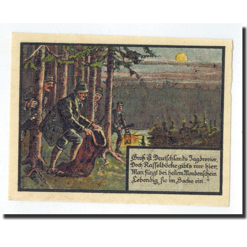 Billet, Allemagne, Blankenhain in Thuringen Stadt, 10 Pfennig, chasseur, O.D
