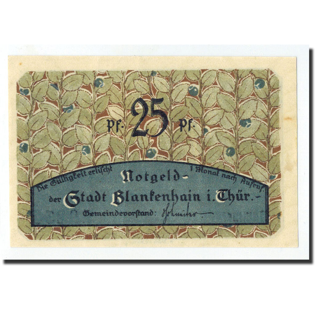 Banknote, Germany, Blankenhain in Thuringen Stadt, 25 Pfennig, Foret, O.D