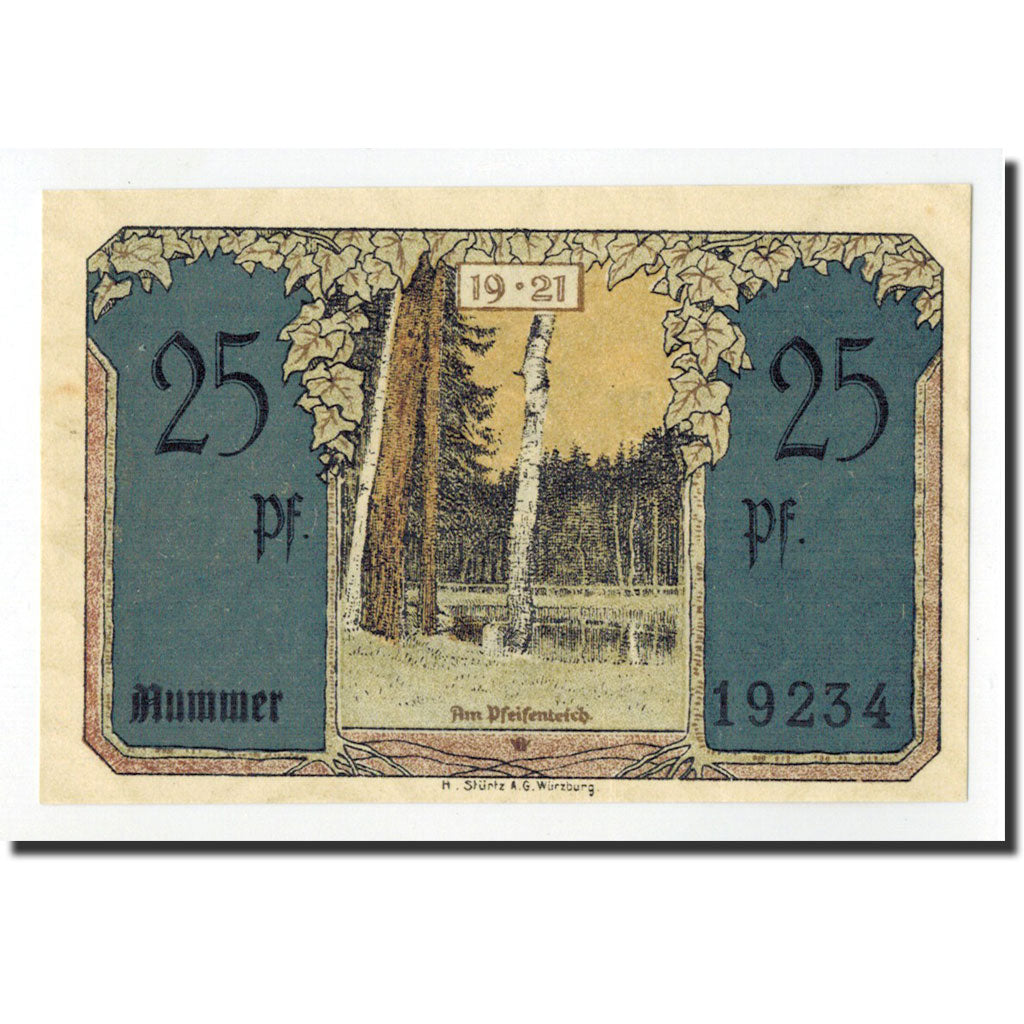 Banknote, Germany, Blankenhain in Thuringen Stadt, 25 Pfennig, Foret, O.D
