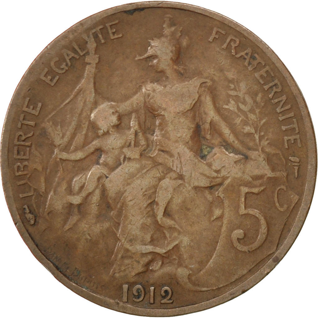 Coin, France, Dupuis, 5 Centimes, 1912, Paris, VF(20-25), Bronze, KM:842