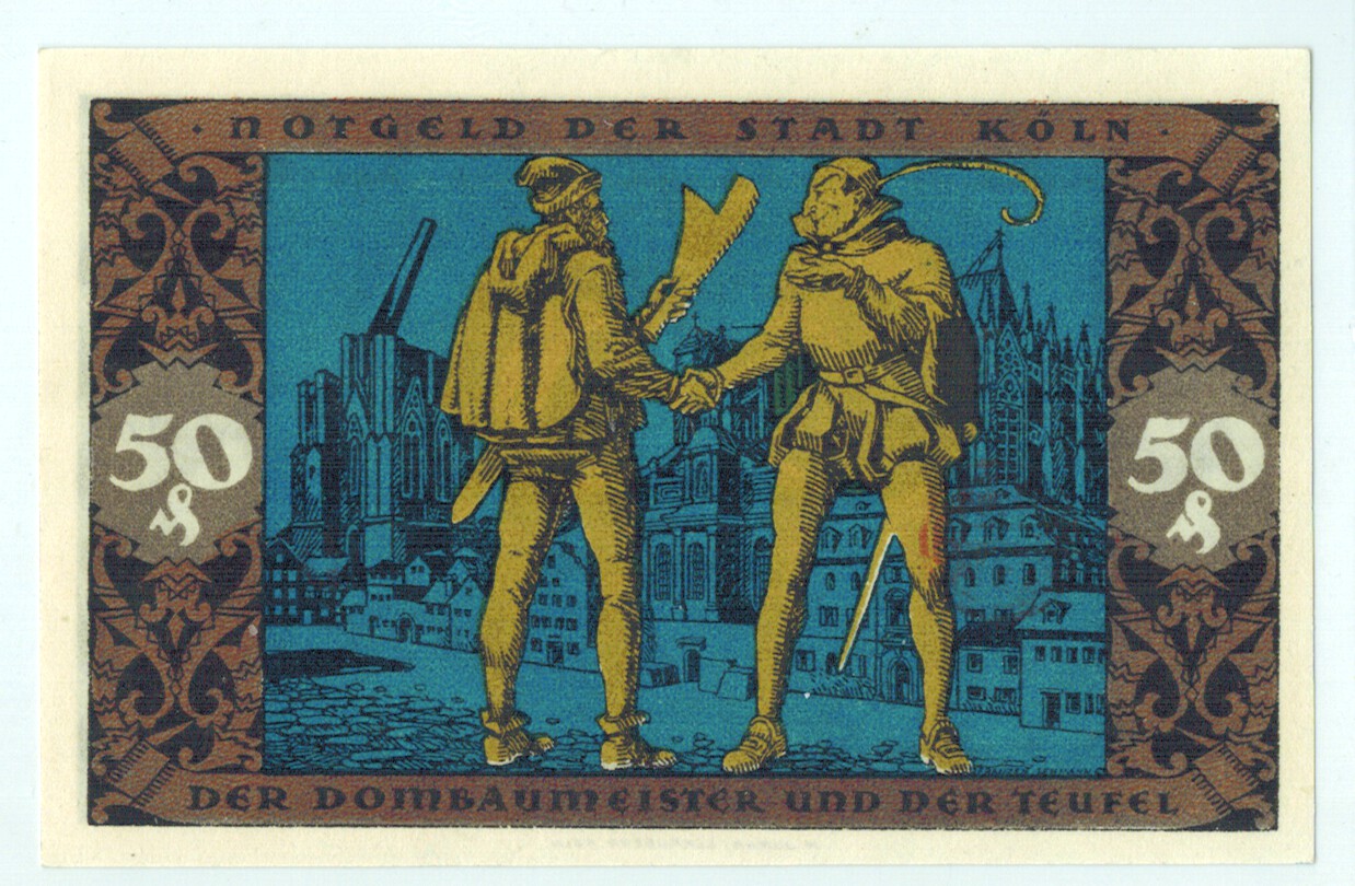 Banconote, Germania, Köln, 50 Pfennig, personnage, 1922, 1922-01-12, FDS