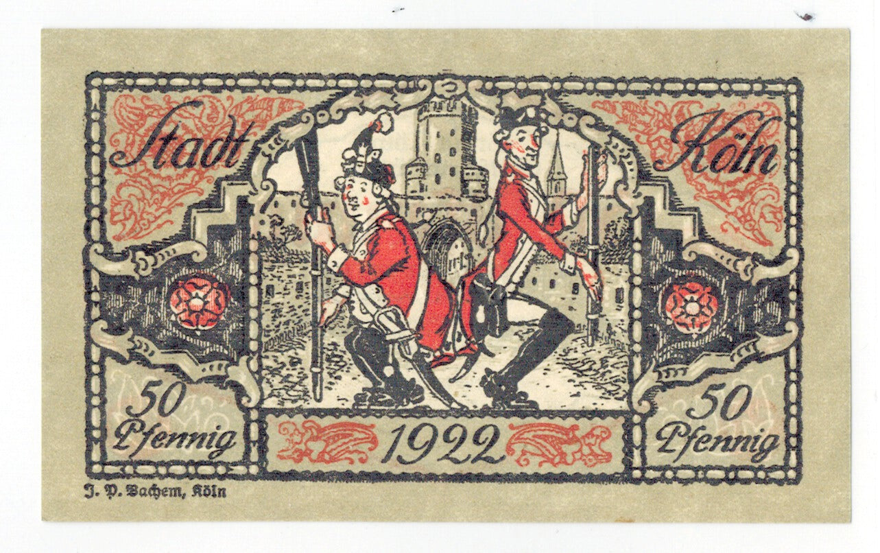 Banknote, Germany, Köln, 50 Pfennig, soldat 2, 1922, 1922-01-12, UNC(65-70)
