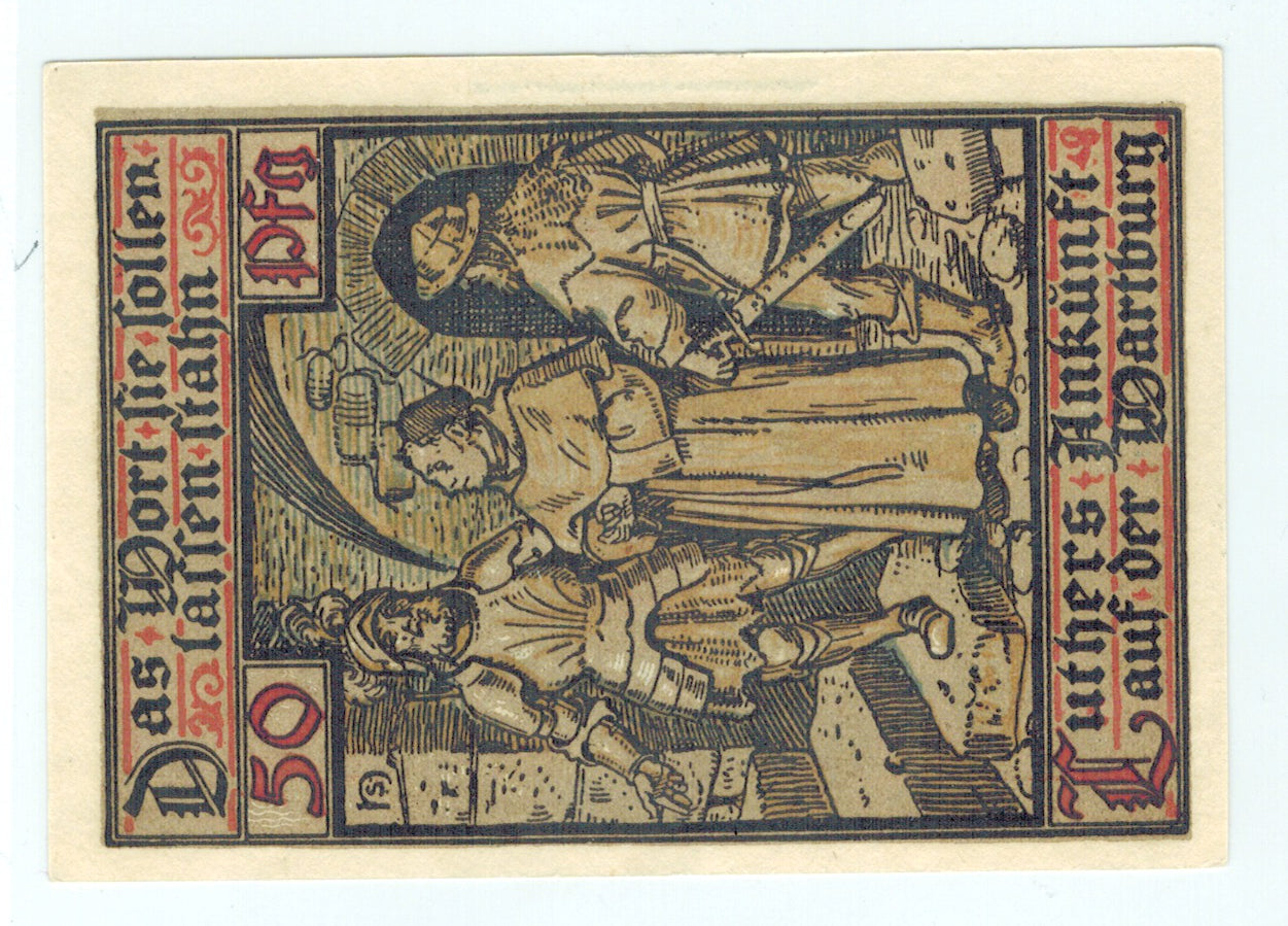Banknote, Germany, Eisenach Stadt, 50 Pfennig, personnage, 1921, Undated