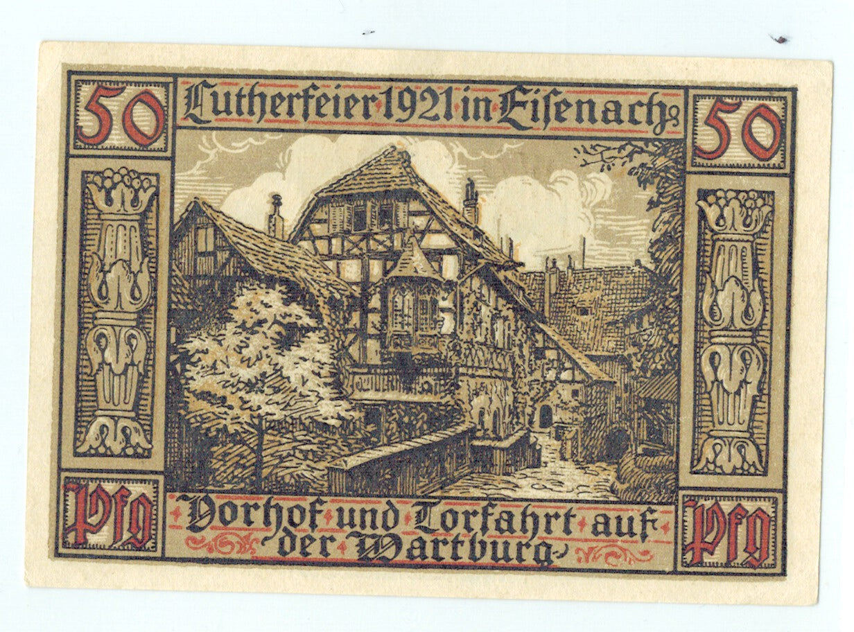 Billet, Allemagne, Eisenach Stadt, 50 Pfennig, Maison, 1921, Undated, NEUF
